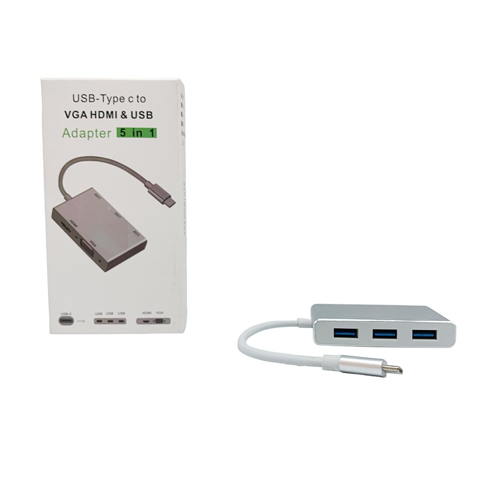 Adaptateur USB C vers HDMI VGA USB3.0, hub USB 4 en 1 de type C - Vente  matériels et accessoires informatique au Sénégal