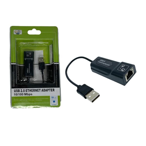 Adaptateur USB 2.0 Ethernet câble RJ45 10/100 Mbps - Adaptateur USB 2.0 vers cable réseau Ethernet