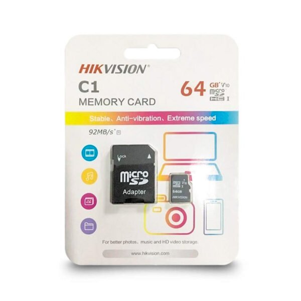 HikVision Carte Mémoire-64GB 92MB/s C1