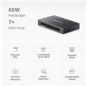 MS108GP - Switch de bureau Gigabit à 8 ports avec PoE+ à 7 ports - Mercusys en bon prix Maroc Listings-min