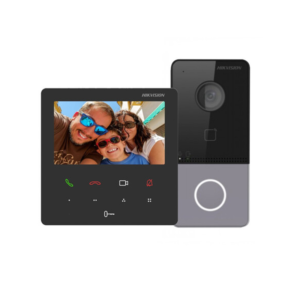 Hikvision - Kit Videophone IP avec Lecteur Badge/Tag Mifare 1*Plaque de Rue Extérieure + 1*Moniteur 4.3" + 2*Chargeurs - DS-KIS606-P Prix Maroc