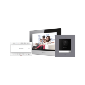 Hikvision - Kit Videophone IP 2 FIL / 2 WIRE 1*Plaque de Rue Extérieure + 1*Moniteur Intérieur + 1*Module 2 Fil IP - DS-KIS702-P(B) Prix Maroc