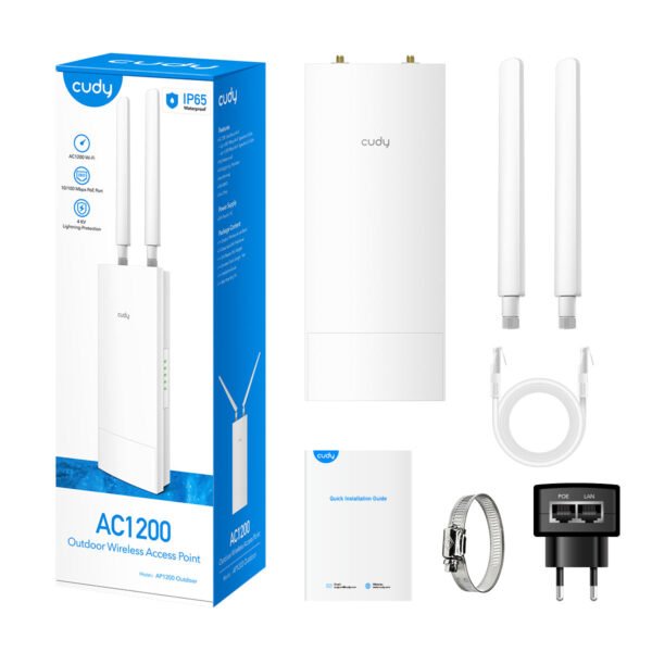 Cudy Point d'Accé Extérieure Wifi AC1200 POE 5Ghz/2.4Ghz - AP1200/O