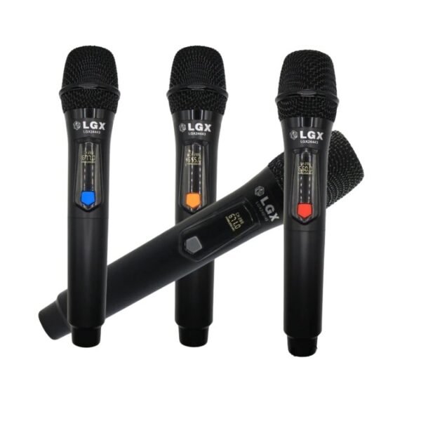 LGX24444 - Microphone Sans Fil UHF – Set 4 Micros + Récepteur Rechargeable, Anti-Larsen
