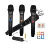 LGX24444 - Microphone Sans Fil UHF – Set 4 Micros + Récepteur Rechargeable, Anti-Larsen